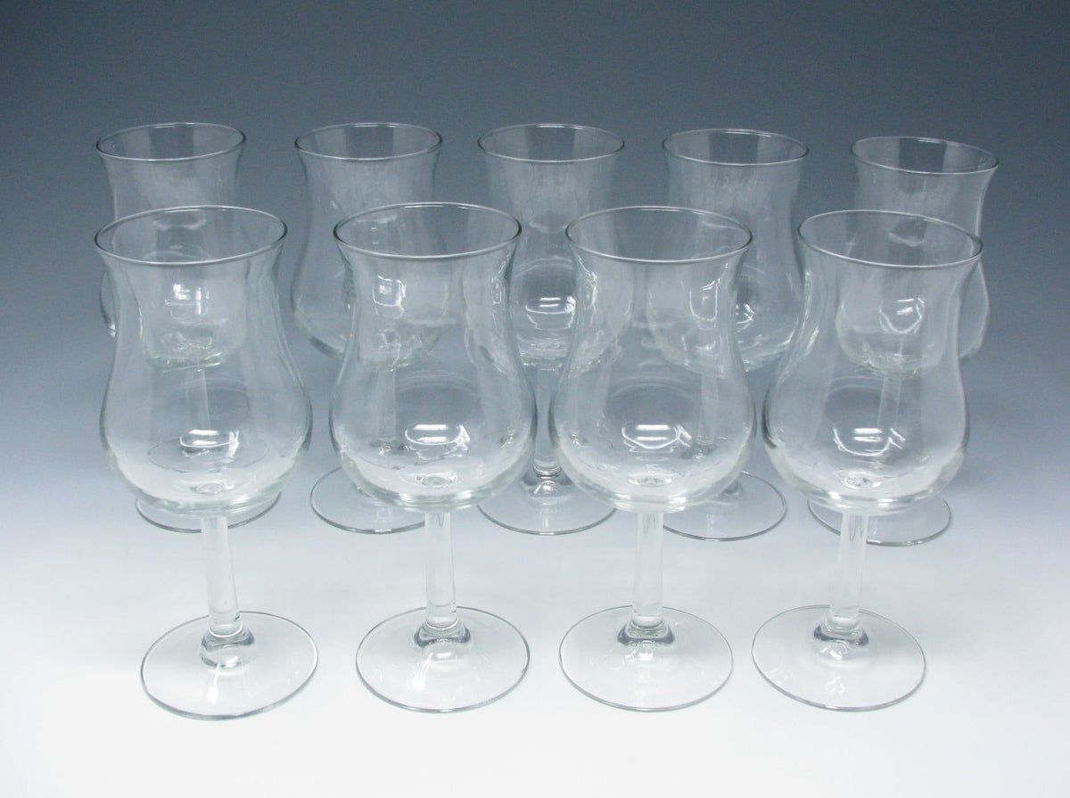 Set of 4 Ribbed Stem Tulip Bowl Vintage Crystal 9oz Wine Cocktail Glasses  Retro Barware Vintage Barware 