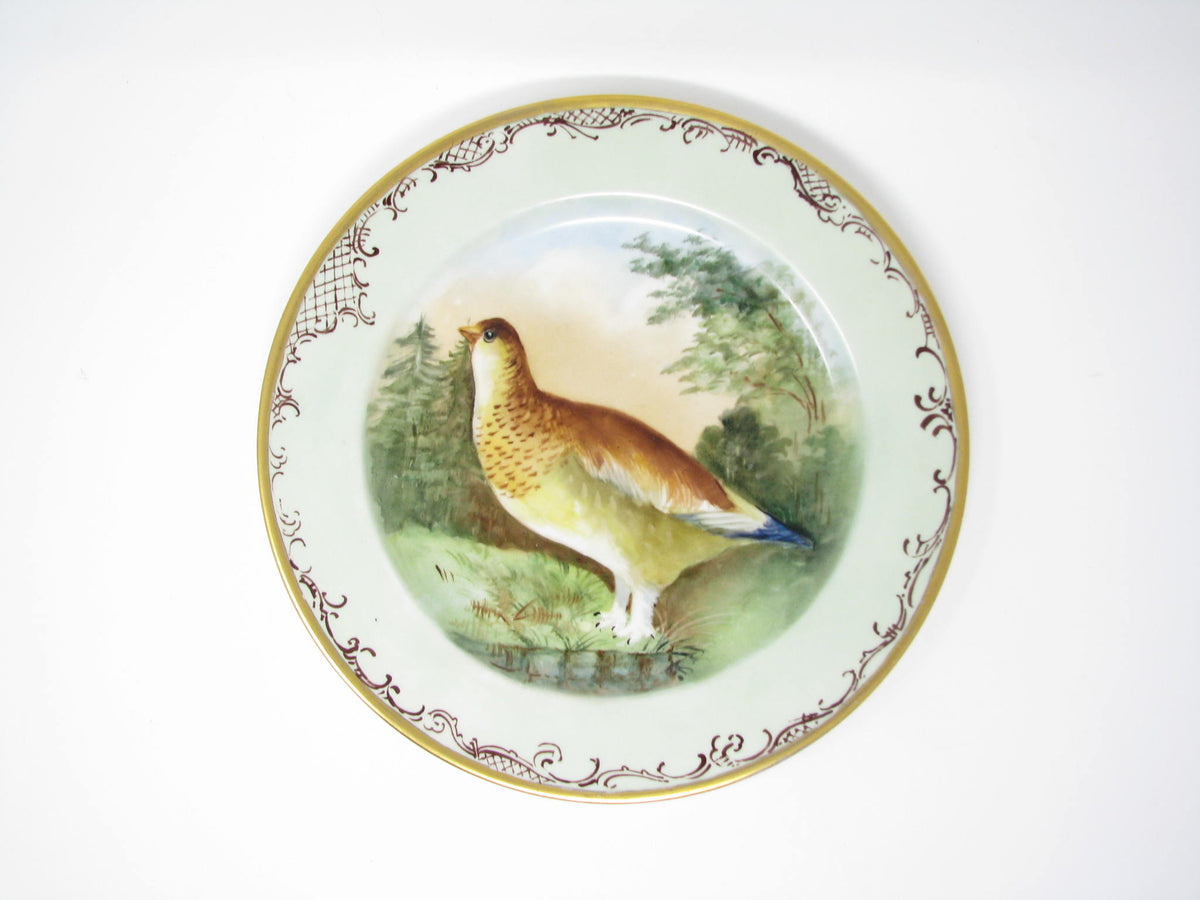 Antique Jean Pouyat JPL Limoges France Hand-Painted Plates with Game Birds  - Set of 5