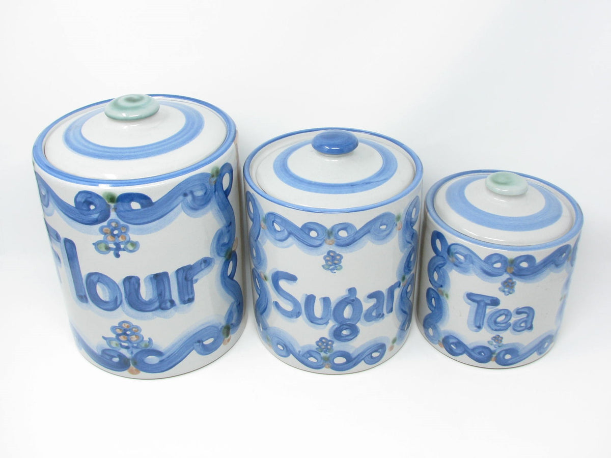 Ceramic Coffee Tea Sugar Flour Canister Set Dish