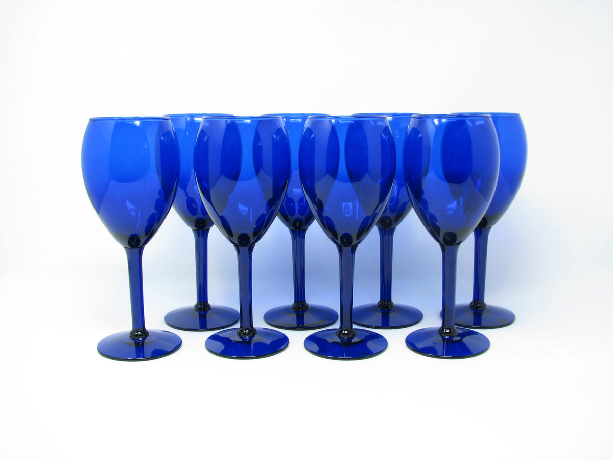 Pier 1 Iridescent Stemless Wine Glass Blue Cocktail Barware 20 OZ Set Of 8  4-4