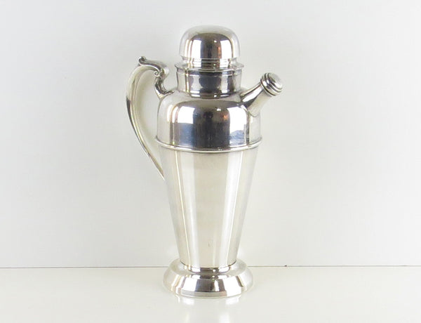 1930s Art Deco Silver Plated Cocktail Shaker / Pitcher Attributed to Charles S Green Co Birmingham