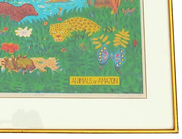 Kashio Baba Modern Japanese Limited Edition Lithograph Titled "Animals of Amazon"