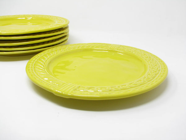 Anthropologie Romina Yellow Dinner Plates Made in Portugal - 6 Pieces