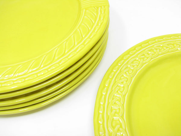 Anthropologie Romina Yellow Dinner Plates Made in Portugal - 6 Pieces