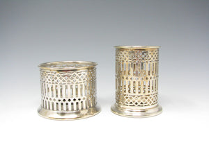 Antique Apollo EPNS Bernard Rice's Sons Silver Plated Sleeves / Glass Holders - 2 Pieces