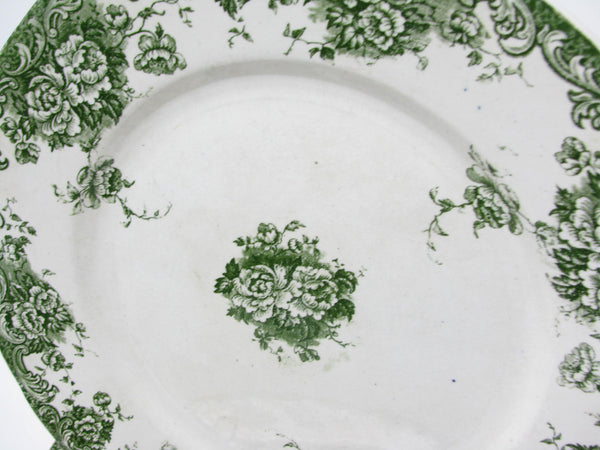 edgebrookhouse Antique Edward Steele Stratford Green and White English Earthenware Plates - 4 Pieces