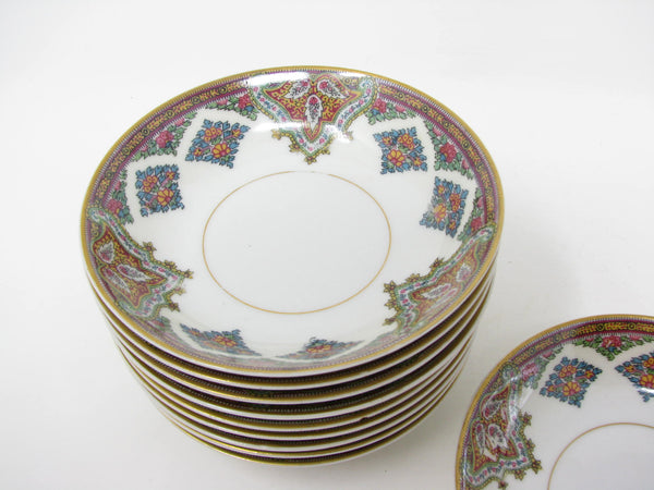 Antique Haviland Limoges France Cashmere Porcelain Small Bowls with Gold Trim - 10 Pieces