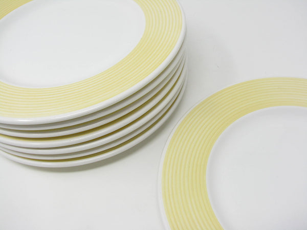 Contemporary A Step Beyond La Primula Salad Plates with Yellow Rim - 8 Pieces