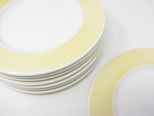 Contemporary A Step Beyond La Primula Salad Plates with Yellow Rim - 8 Pieces