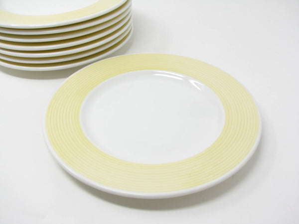 Contemporary A Step Beyond La Primula Salad Plates with Yellow Rim - 8 Pieces