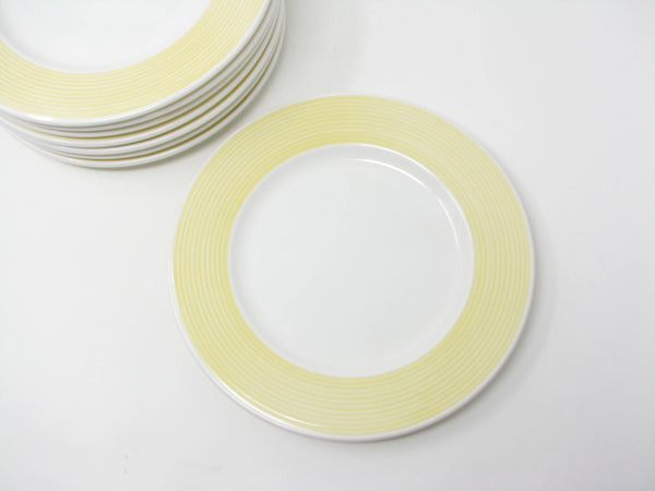 Contemporary A Step Beyond La Primula Salad Plates with Yellow Rim - 8 Pieces