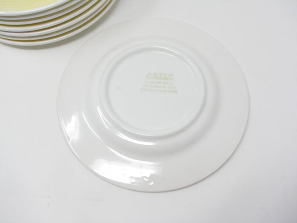 Contemporary A Step Beyond La Primula Salad Plates with Yellow Rim - 8 Pieces