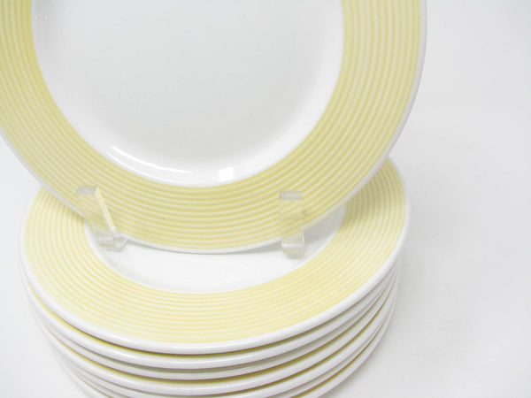 Contemporary A Step Beyond La Primula Salad Plates with Yellow Rim - 8 Pieces