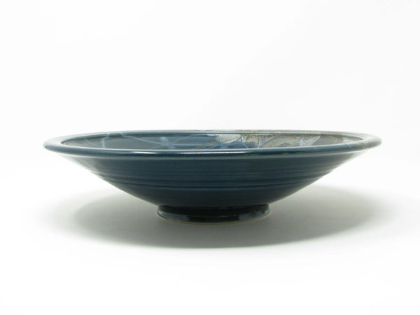 Vintage Jerry Weatherman Olga Studio Pottery Centerpiece Bowl in Blue