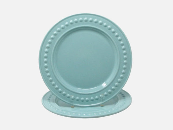 Fapor Portugal FP Delmar Turquoise Dinner Plates with Raised Dots - 2 Pieces