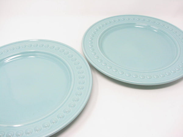 Fapor Portugal FP Delmar Turquoise Dinner Plates with Raised Dots - 2 Pieces