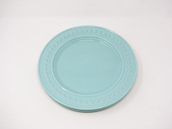 Fapor Portugal FP Delmar Turquoise Dinner Plates with Raised Dots - 2 Pieces