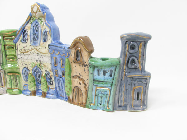 Heather Goldminc Blue Sky ClayWorks Pottery Village Shaped Menorah