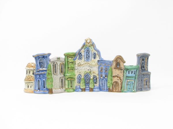 Heather Goldminc Blue Sky ClayWorks Pottery Village Shaped Menorah