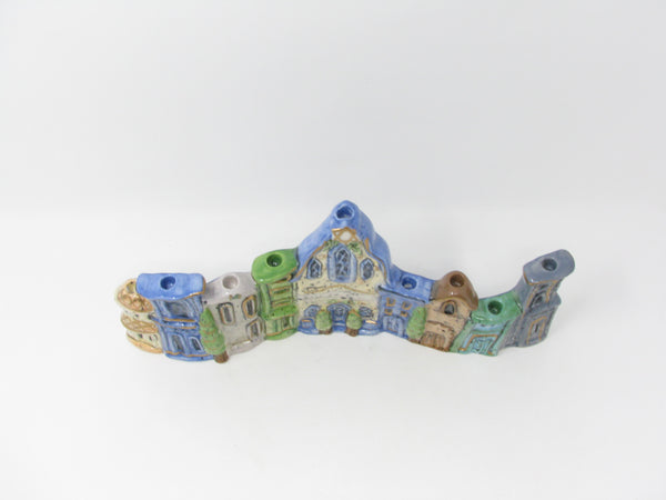 Heather Goldminc Blue Sky ClayWorks Pottery Village Shaped Menorah