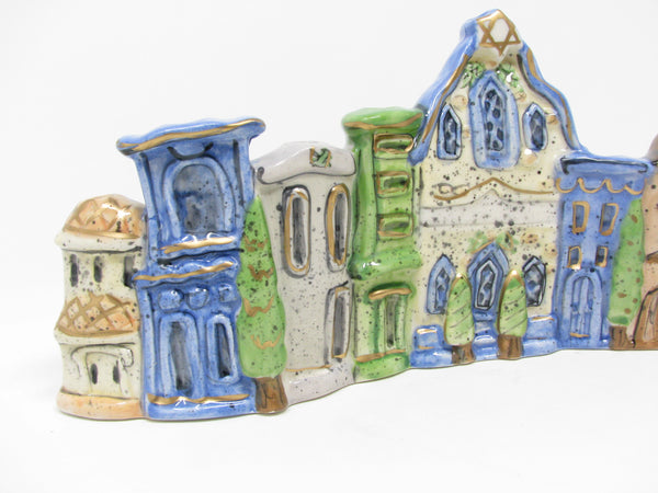 Heather Goldminc Blue Sky ClayWorks Pottery Village Shaped Menorah