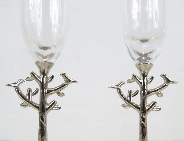 Michael Aram Tree of Life Champagne Toasting Flutes - a Pair