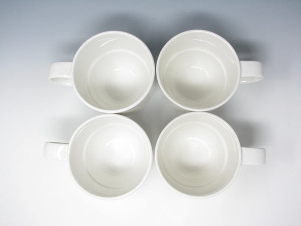 Modern Crate & Barrel Staxx Stackable White Mugs - 4 Pieces