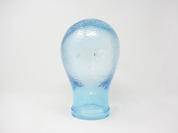 Modern Glass Head Sculpture Made with Light Blue Recycled Glass