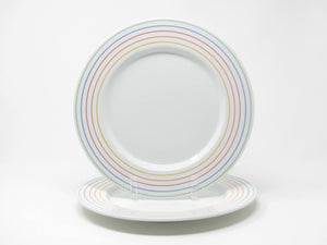 Vintage 1980s Studio Nova Stereo Dinner Plates with Rainbow Pattern - 2 Pieces