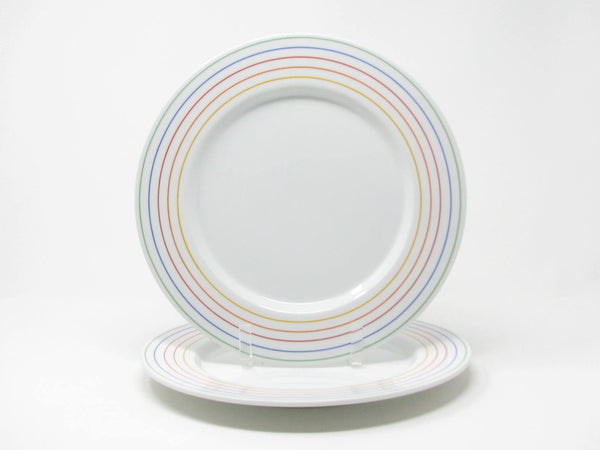 Vintage 1980s Studio Nova Stereo Dinner Plates with Rainbow Pattern - 2 Pieces