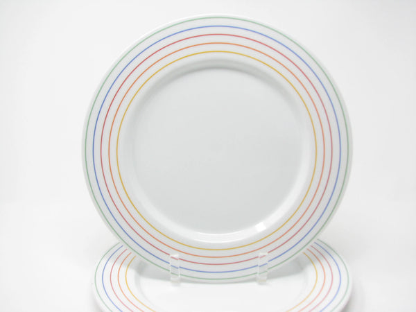 Vintage 1980s Studio Nova Stereo Dinner Plates with Rainbow Pattern - 2 Pieces