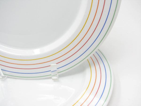 Vintage 1980s Studio Nova Stereo Dinner Plates with Rainbow Pattern - 2 Pieces