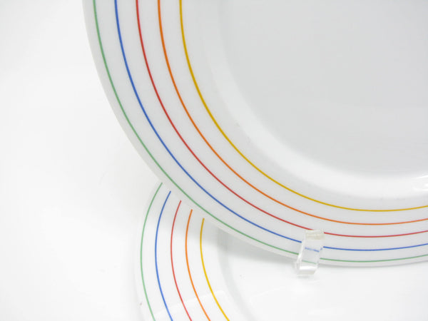 Vintage 1980s Studio Nova Stereo Dinner Plates with Rainbow Pattern - 2 Pieces