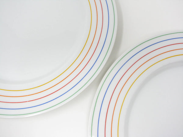 Vintage 1980s Studio Nova Stereo Dinner Plates with Rainbow Pattern - 2 Pieces