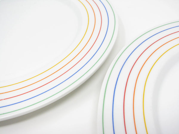 Vintage 1980s Studio Nova Stereo Dinner Plates with Rainbow Pattern - 2 Pieces