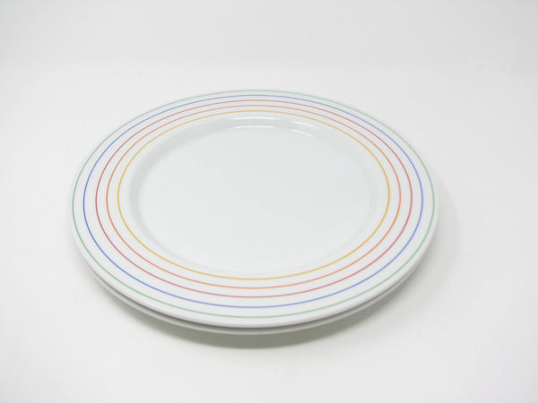 Vintage 1980s Studio Nova Stereo Dinner Plates with Rainbow Pattern - 2 Pieces