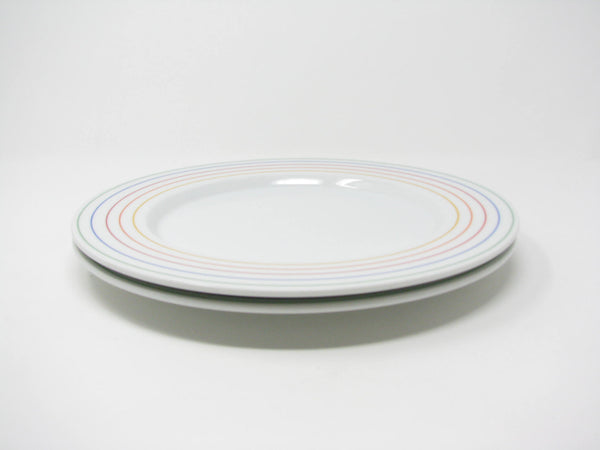 Vintage 1980s Studio Nova Stereo Dinner Plates with Rainbow Pattern - 2 Pieces