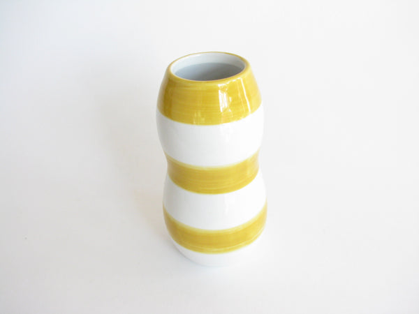 Vintage Barbara Eigen Yellow Striped Ceramic Vase