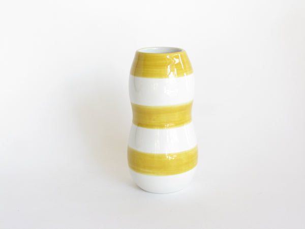 Vintage Barbara Eigen Yellow Striped Ceramic Vase