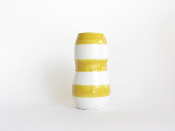 Vintage Barbara Eigen Yellow Striped Ceramic Vase