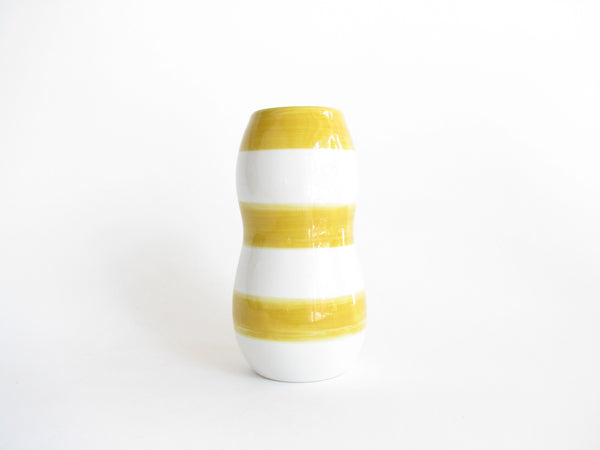 Vintage Barbara Eigen Yellow Striped Ceramic Vase