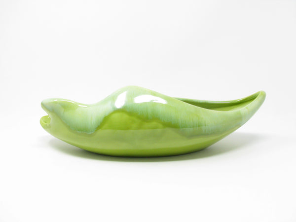 Vintage Beauce Ware Canada Chartreuse Ceramic Planter with Organic Form