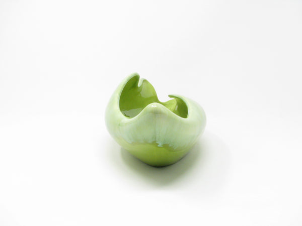 Vintage Beauce Ware Canada Chartreuse Ceramic Planter with Organic Form