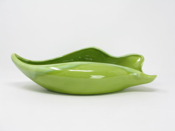 Vintage Beauce Ware Canada Chartreuse Ceramic Planter with Organic Form