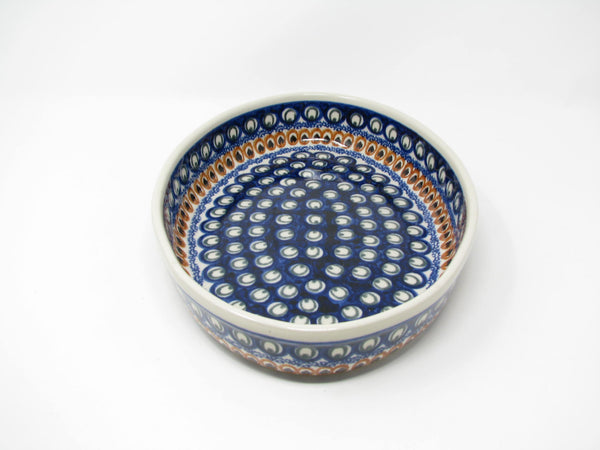 edgebrookhouse Vintage Boleslawiec Zaklady Ceramiczne Polish Pottery Oval Casserole Baker with Peacock Pattern