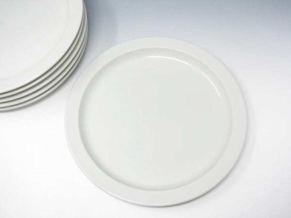 Vintage Dansk Bistro Bisserup Japan White Stoneware Dinner Plates - 6 Pieces