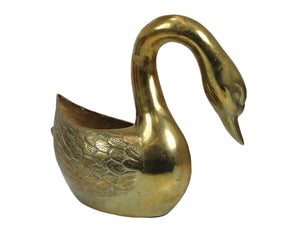 Vintage Extra Large Solid Brass Swan Planter – edgebrookhouse