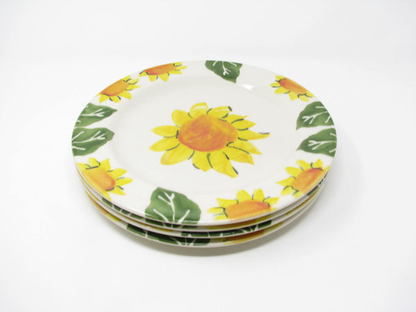 edgebrookhouse Vintage Hartstone Sunflower Stoneware Dinner Plates - 4 Pieces