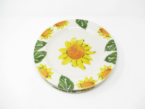 edgebrookhouse Vintage Hartstone Sunflower Stoneware Dinner Plates - 4 Pieces
