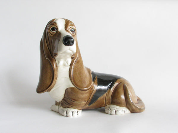 Vintage Large Ceramic Basset Hound Piggy Bank